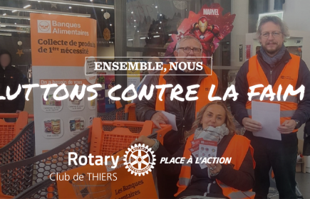 Le Rotary club de Thiers est présent chaque année pour aider à récolter des denrées alimentaires pour la Banque Alimentaire